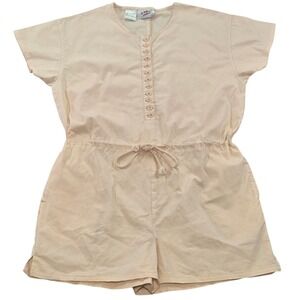 VTG G Pellini One‎ Piece Tank Short Romper Cotton Peach Womens Large
